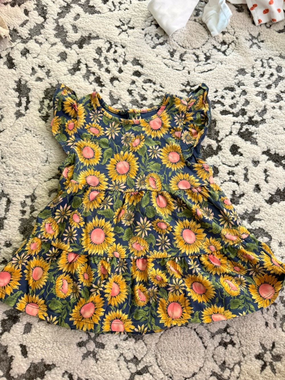 Tommy Bahama Navy Sunflower Tiered Dress